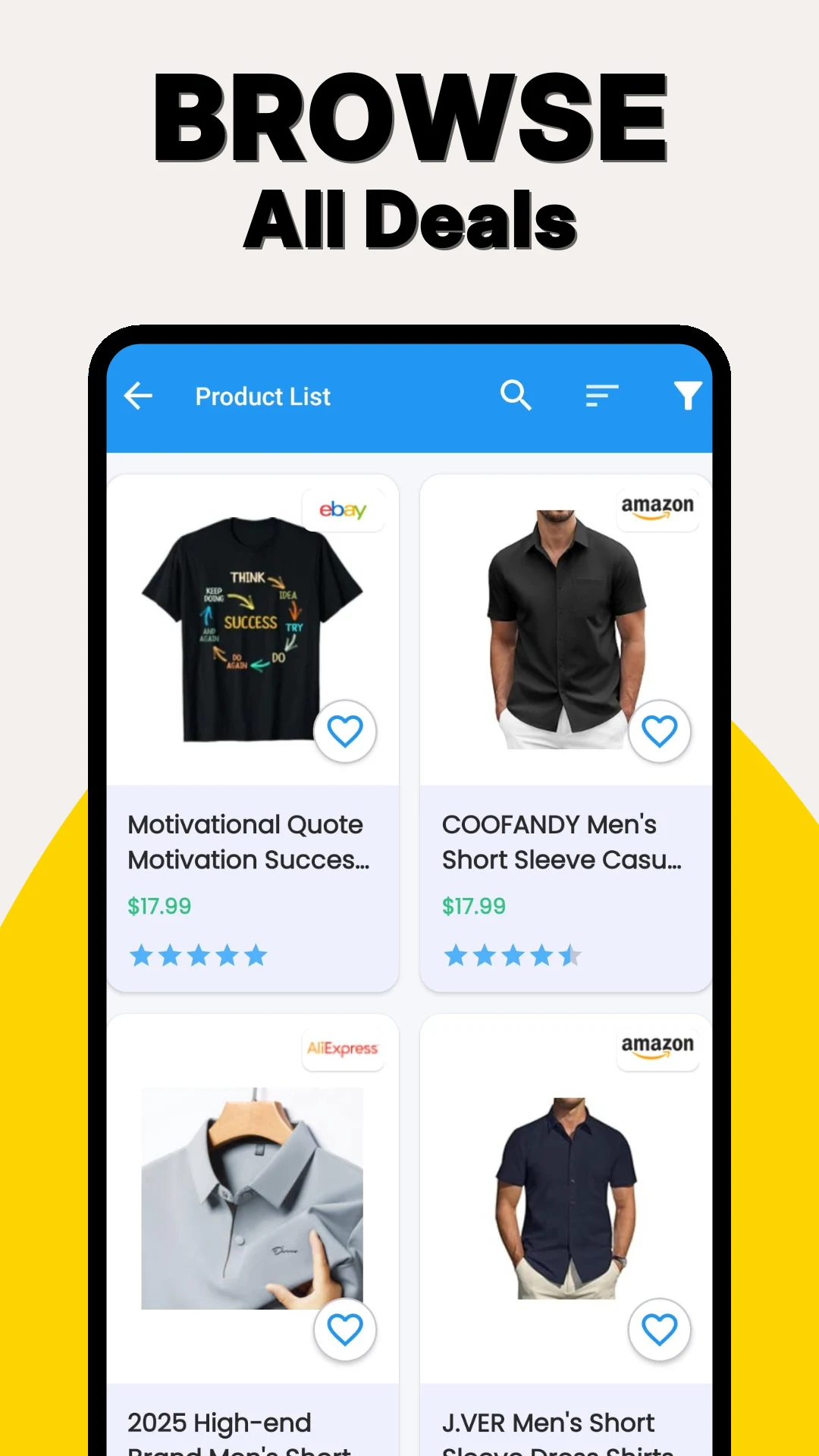 Men's Clothing Price Compare screenshot